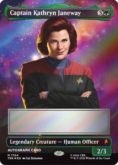 Captain Kathryn Janeway Borderless Signed Star Trek Magic card