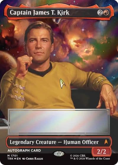 Captain James T Kirk Borderless Signed Star Trek Magic card