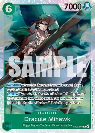 Dracule Mihawk Starter Deck 32: GREEN Roronoa Zoro One Piece card