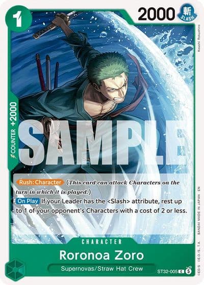 Roronoa Zoro ST32 005 Starter Deck 32: GREEN Roronoa Zoro One Piece card