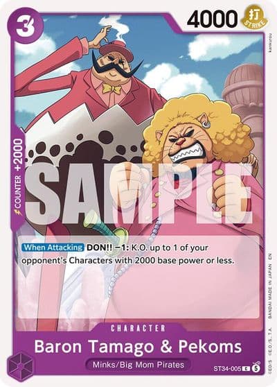 Baron Tamago and Pekoms Starter Deck 34: PURPLE Charlotte Katakuri One Piece card