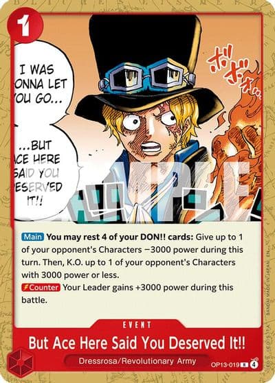 But Ace Here Said You Deserved It Starter Deck 35: RED/BLACK Sabo One Piece card
