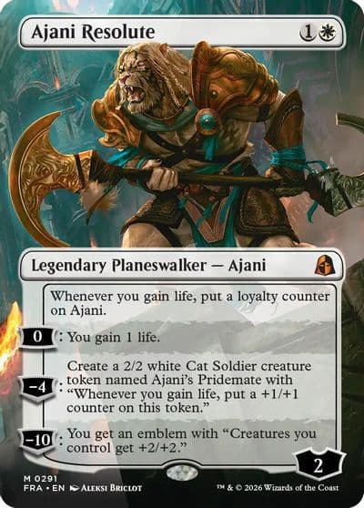 Ajani Resolute Borderless Reality Fracture Magic card