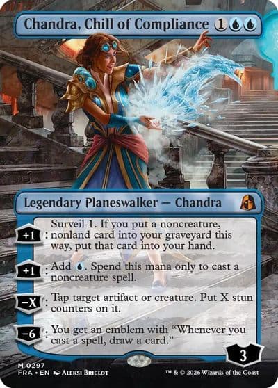 Chandra Chill of Compliance Borderless Reality Fracture Magic card