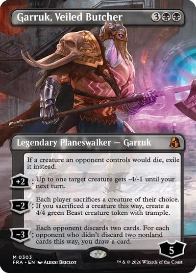 Garruk Veiled Butcher Borderless Reality Fracture Magic card