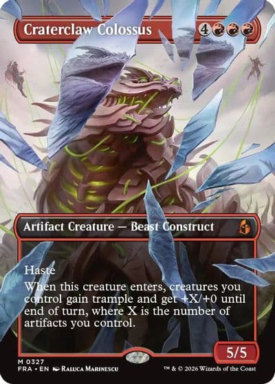 Craterclaw Colossus Borderless 0327 Reality Fracture Magic card