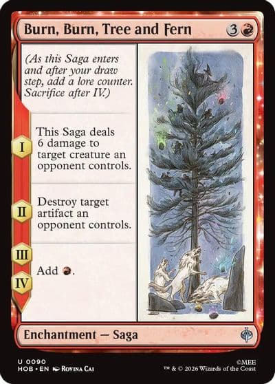 Burn Burn Tree and Fern The Hobbit Magic card