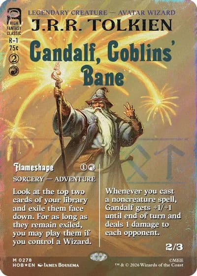 Gandalf Goblins Bane Borderless Surge Foil The Hobbit Magic card