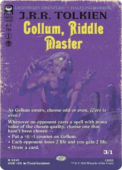 Gollum Riddle Master Borderless The Hobbit Magic card