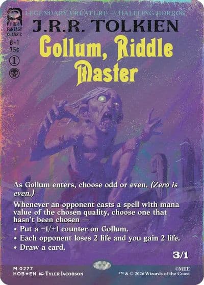 Gollum Riddle Master Borderless Surge Foil The Hobbit Magic card