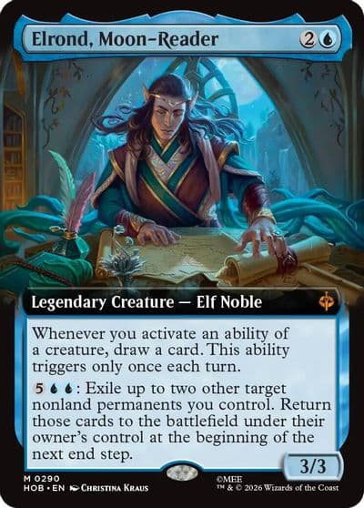 Elrond Moon Reader Extended Art The Hobbit Magic card
