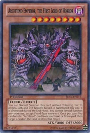Archfiend Emperor the First Lord of Horror Judgment of the Light Yu-Gi-Oh! card