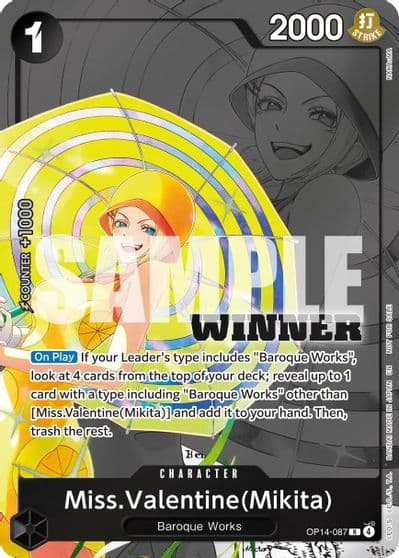 MissValentineMikita Winner Pack 2026 Vol 3 One Piece Promotion Cards One Piece card