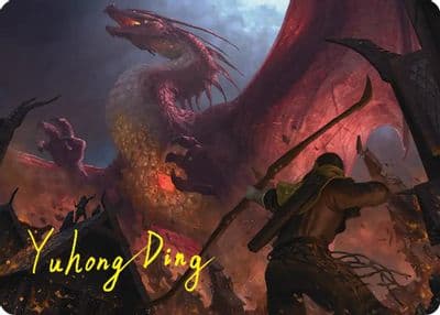 Magnificent End Art Card Gold Stamped Signature Commander: The Hobbit Magic card