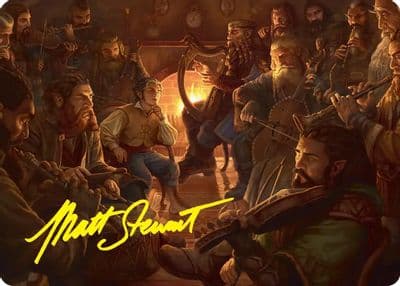 An Unexpected Party Art Card Gold Stamped Signature Commander: The Hobbit Magic card