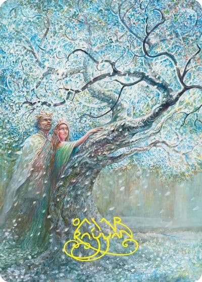 Flowering of the White Tree Art Card Gold Stamped Signature Commander: The Hobbit Magic card