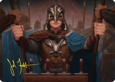 Bards Attendant Art Card Gold Stamped Signature Commander: The Hobbit Magic card