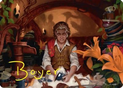 Confusticate and Bebother Art Card Gold Stamped Signature Commander: The Hobbit Magic card