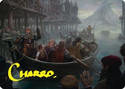 Uneasy Partings Art Card Gold Stamped Signature Commander: The Hobbit Magic card