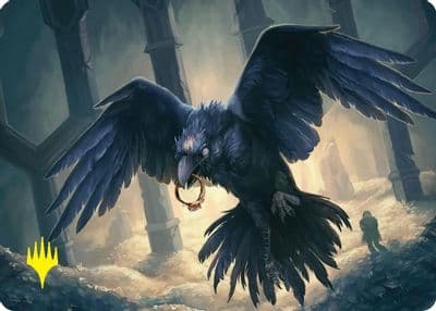 Most Decrepit Old Bird Art Card Gold Stamped Commander: The Hobbit Magic card