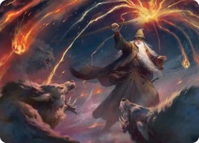 Gandalf Shadows Foe Art Card Commander: The Hobbit Magic card