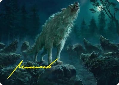 Reverent Howl Art Card Gold Stamped Signature Commander: The Hobbit Magic card