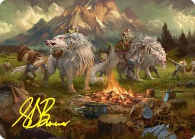 Mount Gundabad Mobilizes Art Card Gold Stamped Signature Commander: The Hobbit Magic card