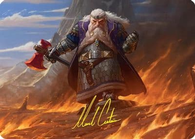 Dain of the Ancient Halls Art Card Gold Stamped Signature Commander: The Hobbit Magic card