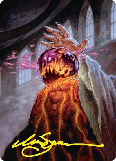 Palantir of Orthanc Art Card Gold Stamped Signature Commander: The Hobbit Magic card