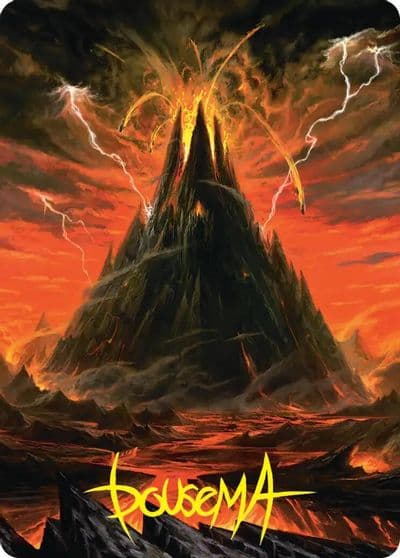 Mount Doom Art Card Gold Stamped Signature Commander: The Hobbit Magic card
