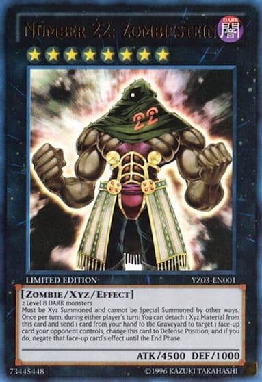 Number 22 Zombiestein Yu-Gi-Oh! ZEXAL Manga Promotional Cards Yu-Gi-Oh! card