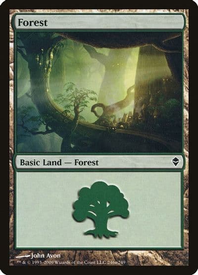 Forest 246a Zendikar Magic card