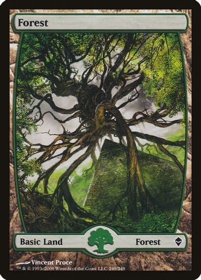 Forest 249 Full Art Zendikar Magic card