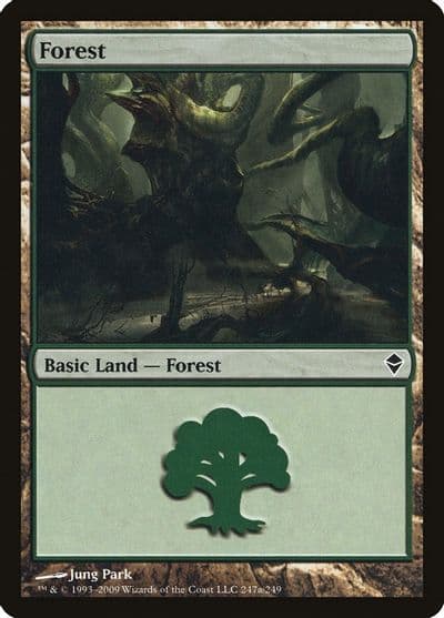 Forest 247a Zendikar Magic card