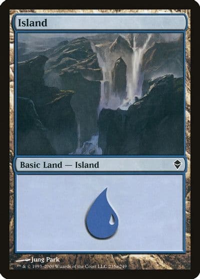 Island 235a Zendikar Magic card