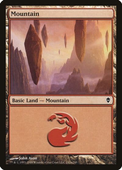 Mountain 242a Zendikar Magic card