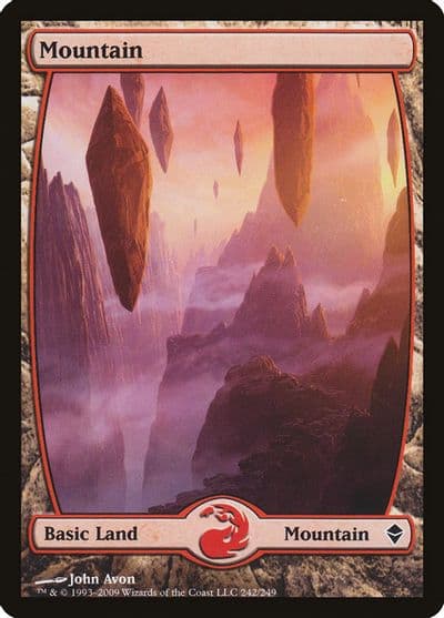 Mountain 242 Full Art Zendikar Magic card