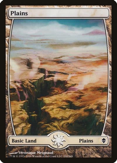 Plains 232 Full Art Zendikar Magic card