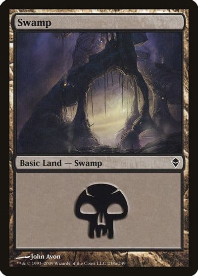 Swamp 238a Zendikar Magic card