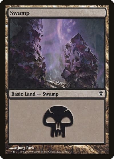 Swamp 239a Zendikar Magic card