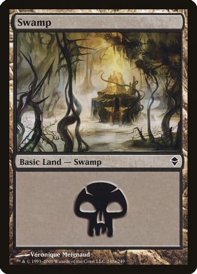 Swamp 240a Zendikar Magic card