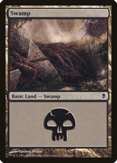 Swamp 241a Zendikar Magic card