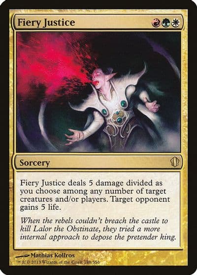 Fiery Justice Commander 2013 Magic card
