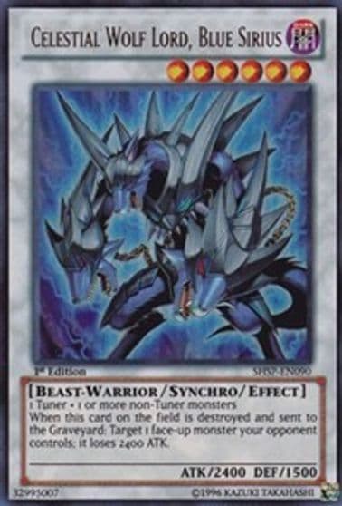 Celestial Wolf Lord Blue Sirius Shadow Specters Yu-Gi-Oh! card