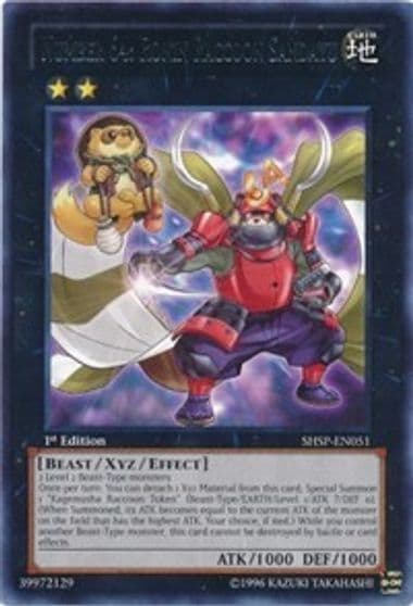 Number 64 Ronin Raccoon Sandayu Shadow Specters Yu-Gi-Oh! card