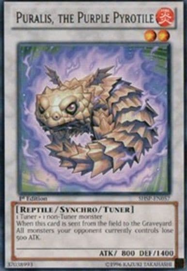 Puralis the Purple Pyrotile Shadow Specters Yu-Gi-Oh! card