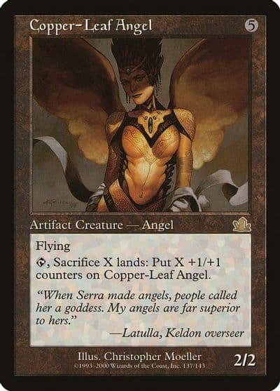 Copper Leaf Angel Prophecy Magic card