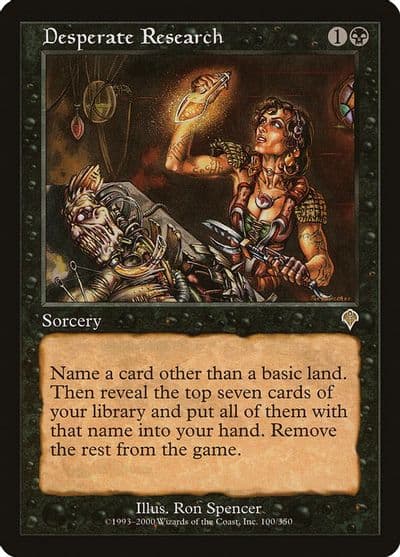 Desperate Research Invasion Magic card