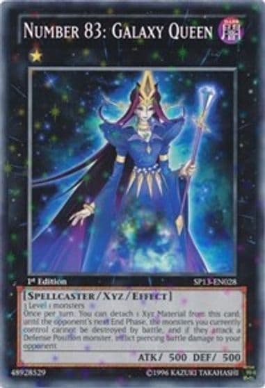 Number 83 Galaxy Queen Starfoil Star Pack 2013 Yu-Gi-Oh! card