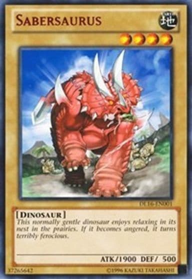 Sabersaurus Red Duelist League Promo Yu-Gi-Oh! card